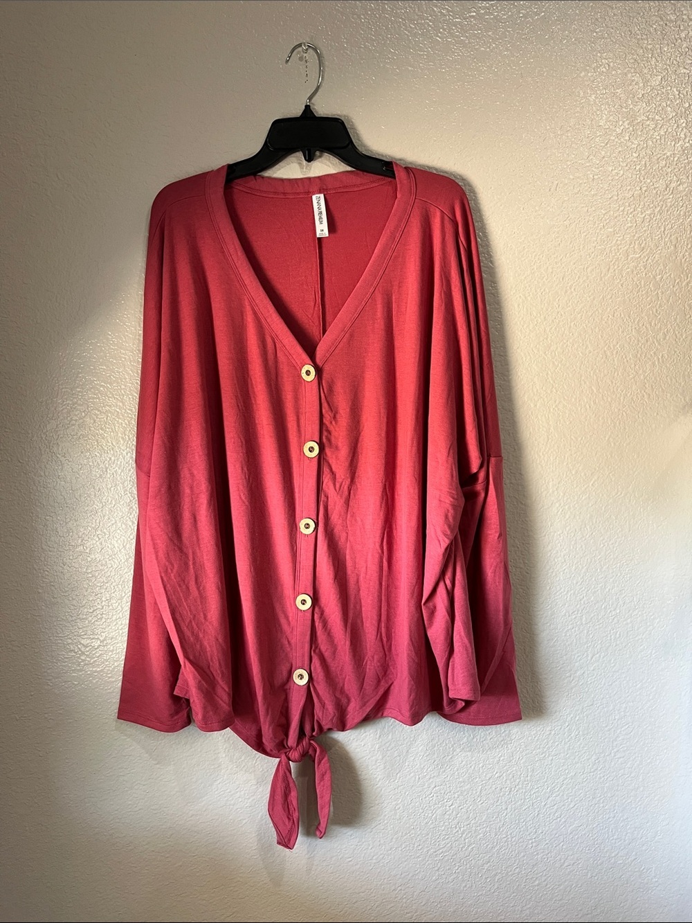 Zenana Outfitters Cotton Top in Coral Lightweight Sz 3X Boho Cottage core TC0198